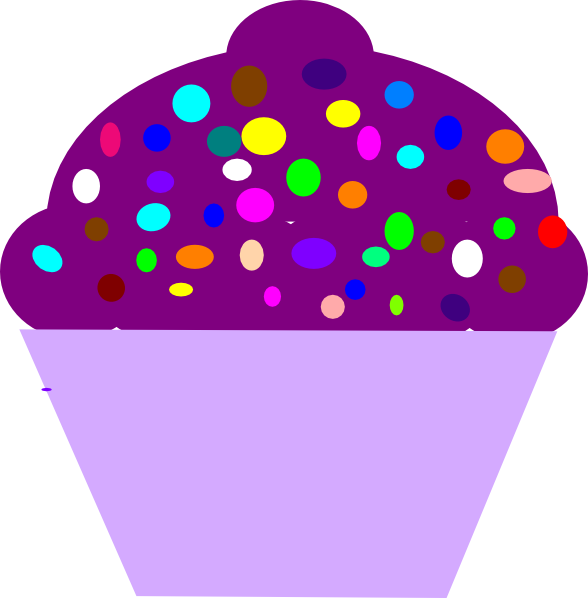 Purple Cupcake Clipart - Violet Things Clip Art (588x598), Png Download