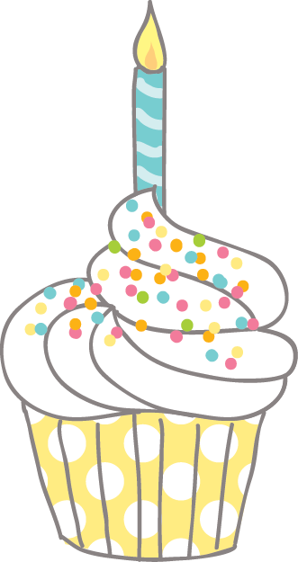 Birthday - Happy Birthday Cupcake Clipart (331x625), Png Download
