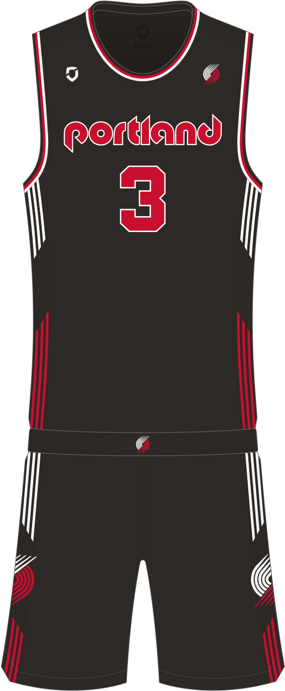 Portland Trail Blazers Away - Clothing (1000x1500), Png Download
