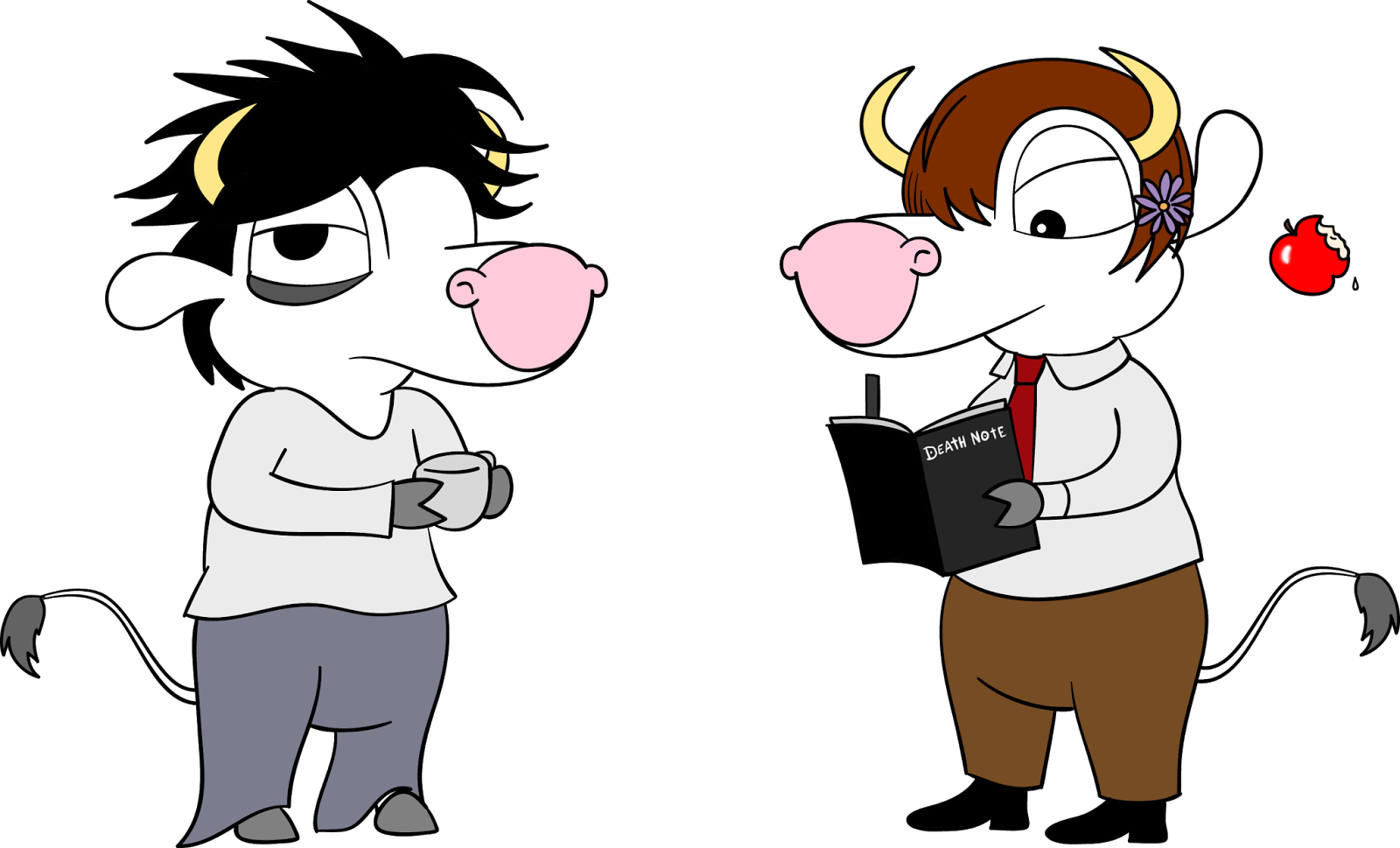 Cowsplay - Death Note - Cartoon (1600x969), Png Download