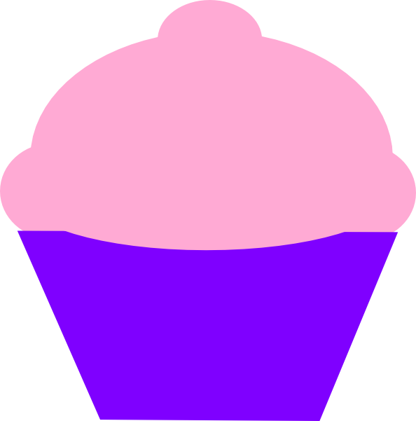 Pink And Curple Cupcake Svg Clip Arts 594 X 601 Px (594x601), Png Download