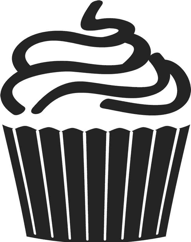Cupcake Clipart Swirl - Cupcake Black And White Clipart Free (800x800), Png Download