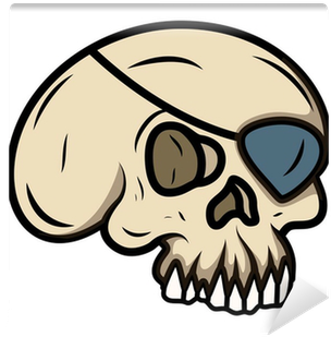 Cartoon Eye Patched Skull - Illustration (400x400), Png Download