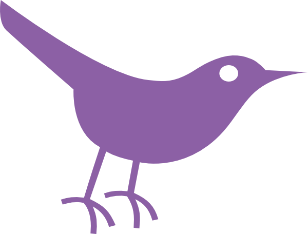 Clipart Bird Violet - Clip Art Bird Purple (600x456), Png Download