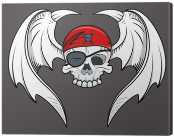 Flying Pirate Skull - Decal Stickers Pirate Skull Doors Motor Motorbike Boat (400x400), Png Download