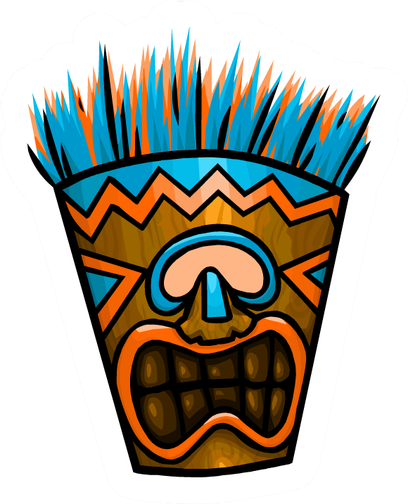 Tiki Mask Pin - Tiki Mask Png (716x716), Png Download