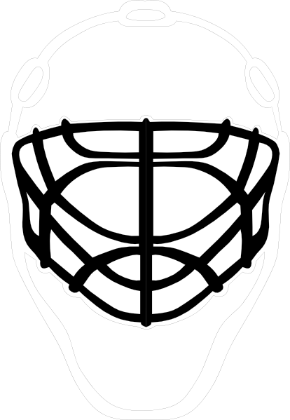 Black And White Black Goalie Clip Art At Clker Com - Goalie Mask Vector (414x599), Png Download