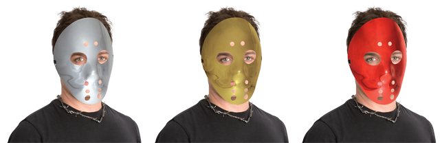 Metallic Hockey Mask - Goaltender Mask (650x226), Png Download