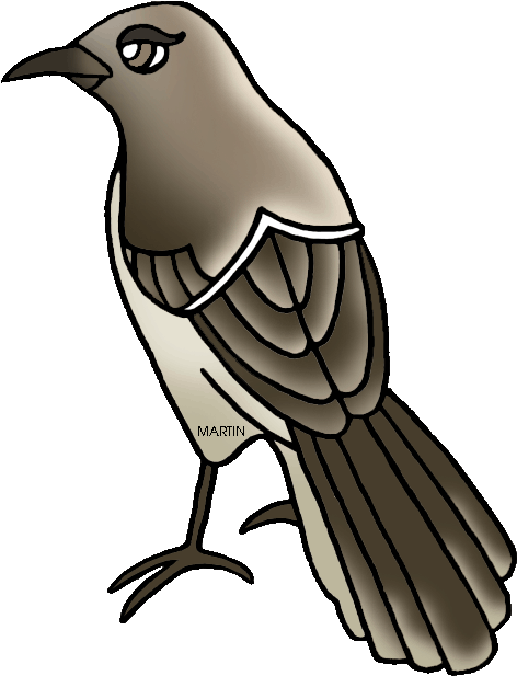 State Bird Of Mississippi - Mocking Bird Clip Art (533x648), Png Download