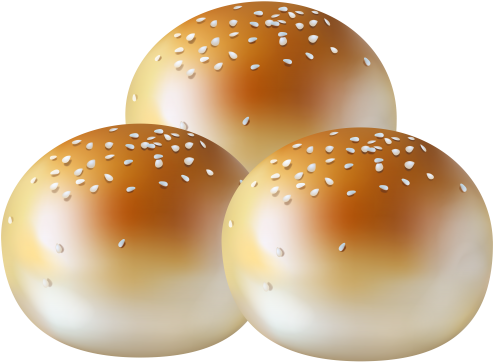 Burger Buns Png Clipart - Portable Network Graphics (500x366), Png Download