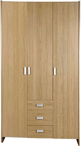 Wardrobe Png File - 3 Door 3 Drawer Wardrobe Oak Effect (500x500), Png Download