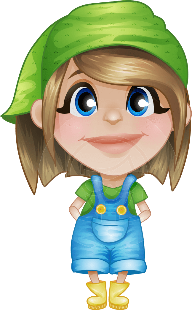 Farmer Character Cartoon Png Clip Art Freeuse Stock - Girl Farmer Cartoon (957x1060), Png Download