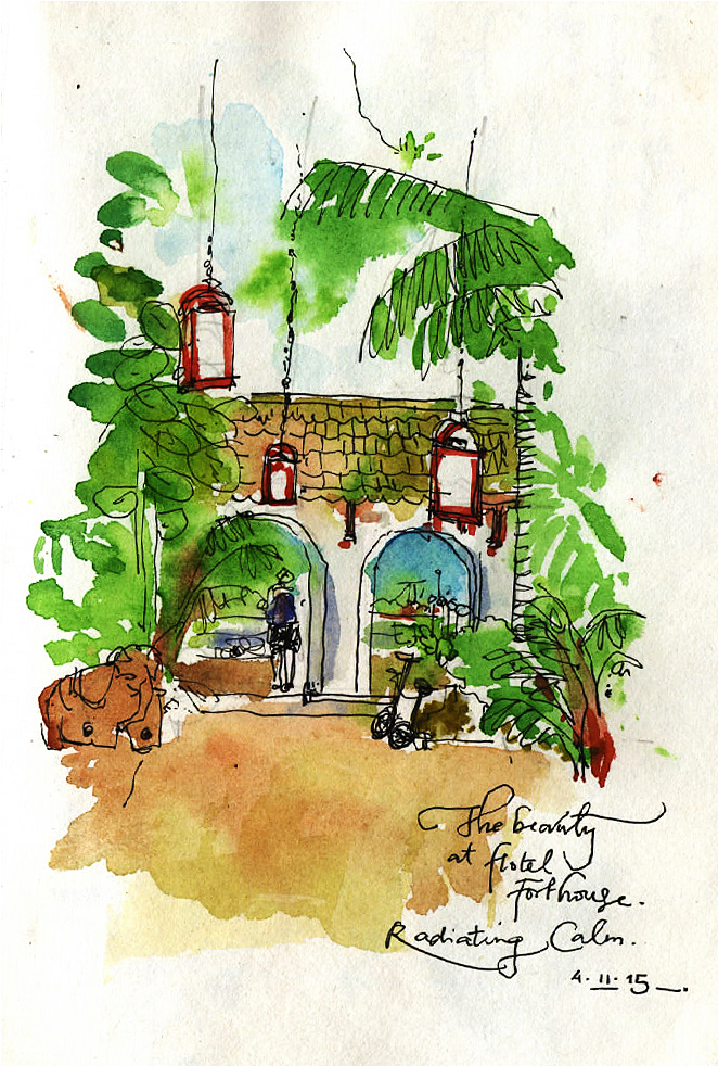 Neha's Misdirection Led Us To This Gem Of A Place - Painting (1104x981), Png Download