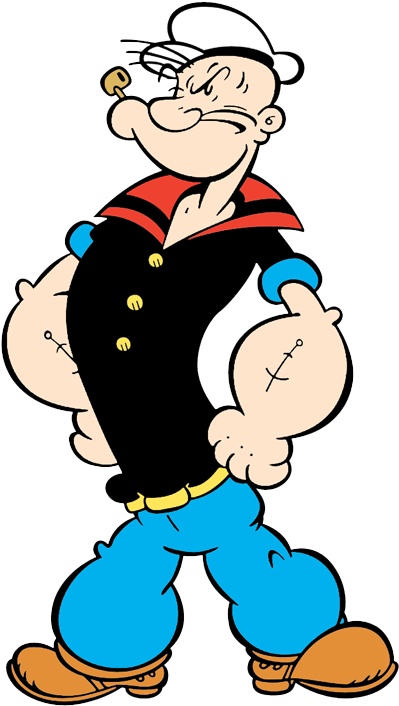 Popeye The Sailor Man Clip Art - Popeye Cartoon Transparent Background (425x717), Png Download