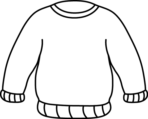 Black And White Clip Art Image - Sweater Clipart (600x486), Png Download