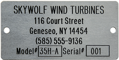 Custom Sized Metalphoto® Equipment Nameplates - Nameplate (400x400), Png Download