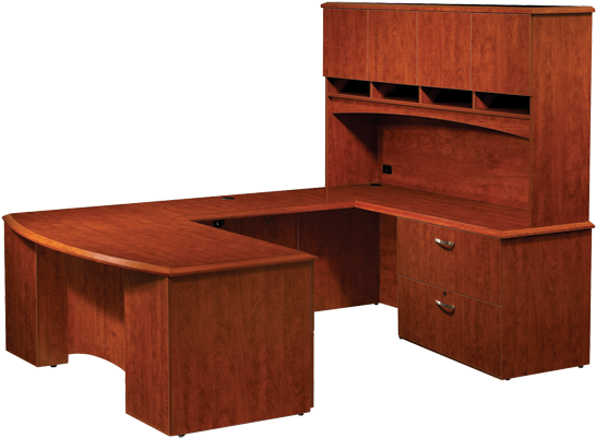 Pacifica Executive U Right W/ Hutch - Computer Desk (718x410), Png Download