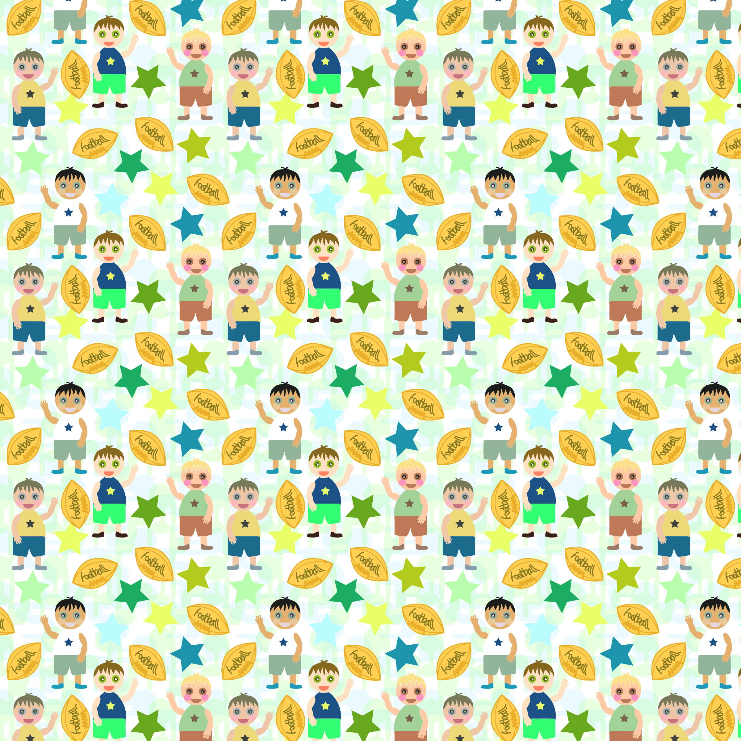 28 Collection Of Pattern Clipart For Kids - Kids Football Pattern (2400x2400), Png Download