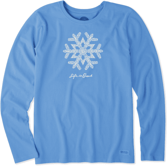 Women's Primal Snowflake Long Sleeve Crusher - T-shirt (570x570), Png Download