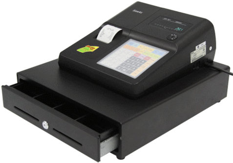 Sam4s Er-265ej Cash Register With Large Cash Drawer - Sam4s Er265b Large Metal Drawer Flat Rs232 (480x480), Png Download