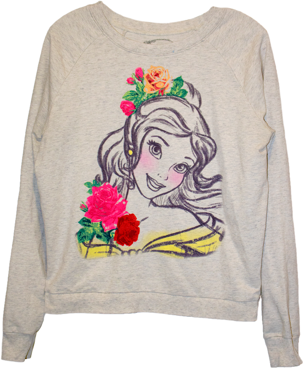 A Tan Long Sleeve Shirt With A Line Portrait Of Belle - Portrait Of Belle (1150x1300), Png Download