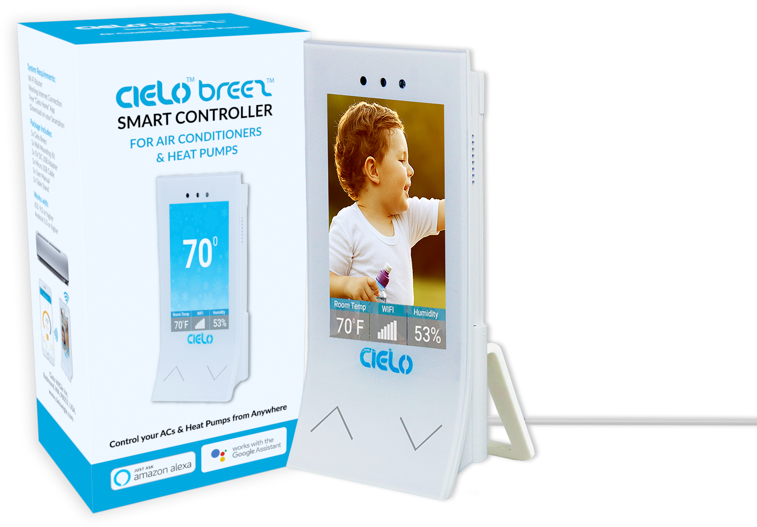 Cielo Breez Smart Ac Temperature Controller - Air Conditioning (1920x1512), Png Download