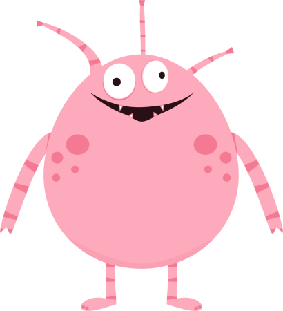 Cute Monster Png - Pink Monster Clipart (410x450), Png Download
