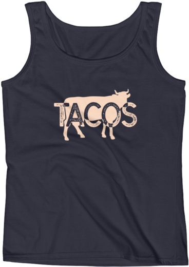 La Vaca Taco Tank - Top (600x600), Png Download