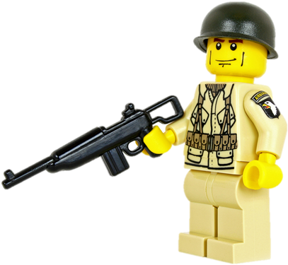 Us 101 Airborne Division Soldier With M1 Carbine - Lego American Soldiers Ww2 (709x473), Png Download