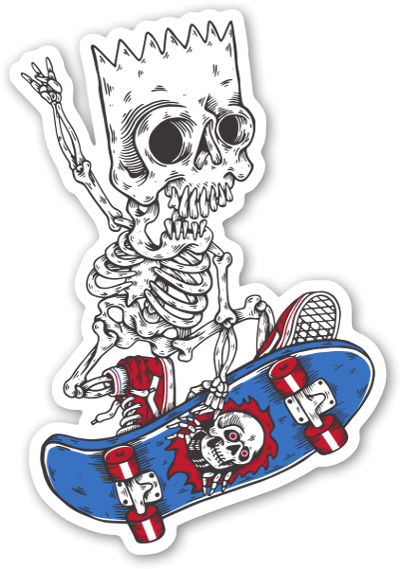Skate Bart Sticker - Bart En Skate Png (430x600), Png Download