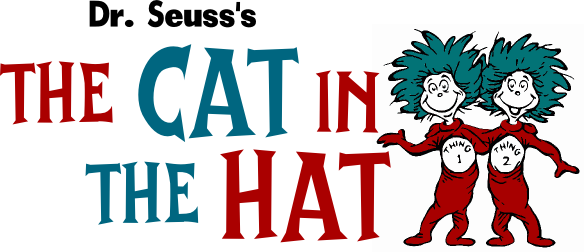 Image Library Stock Dr Seuss S What West Hudson Arts - Trend Lab Dr. Seuss Thing 1 And Thing 2 Wall Clock (584x252), Png Download