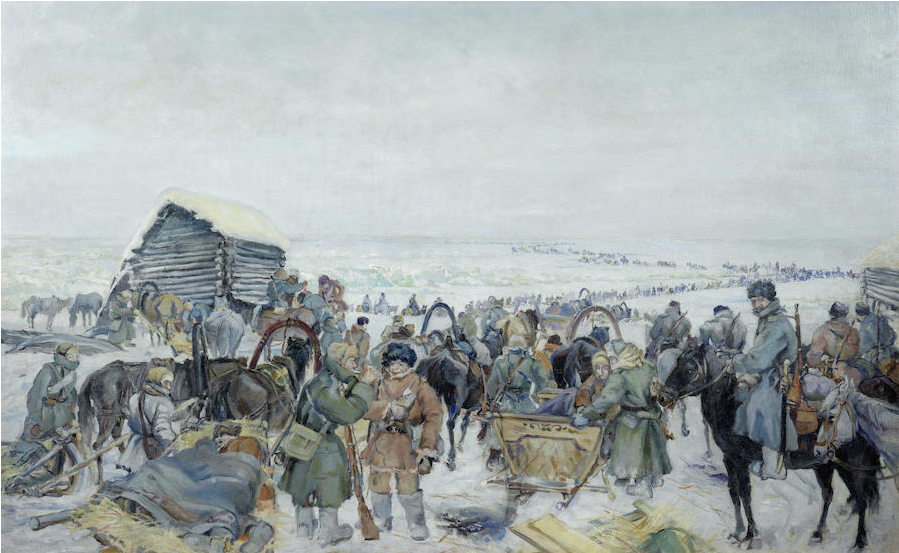 The Great Siberian Ice March Of The White Army - Great Siberian Ice March (1221x552), Png Download