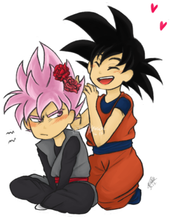 He Called Himself Rosé So Why Not Giving Him Some Roses - Goku X Goku Black (500x541), Png Download