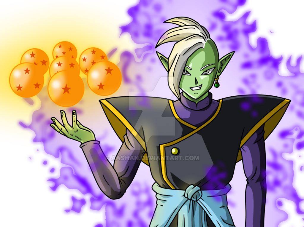 Zamasu With The Dragon - Zamasu With Dragon Balls (1024x766), Png Download