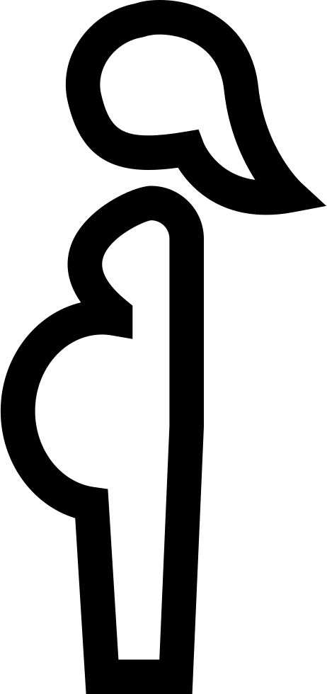 Pregnant Woman Outlined Side View Comments (462x980), Png Download