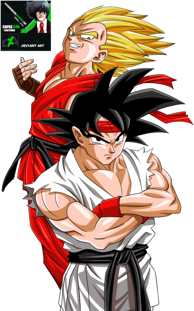 Goku And Vegeta Street Fighter By - Dbz Street Fighter (752x1063), Png Download