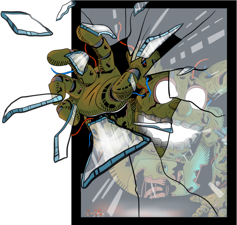 Five Nights At Freddy's 3 Five Nights At Freddy's - Springtrap On Glass (1024x745), Png Download