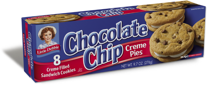 Little Debbie Chocolate Chip Creme Pies (858x429), Png Download
