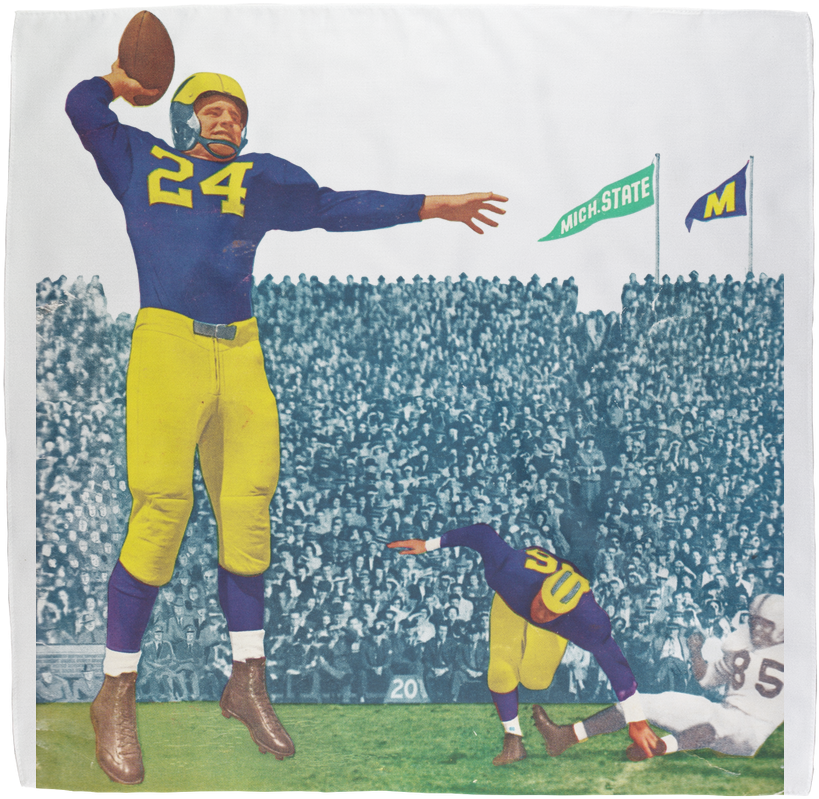 1951 Michigan Wolverine Football ﻿sublimation Bandana - University Of Michigan (1024x1024), Png Download