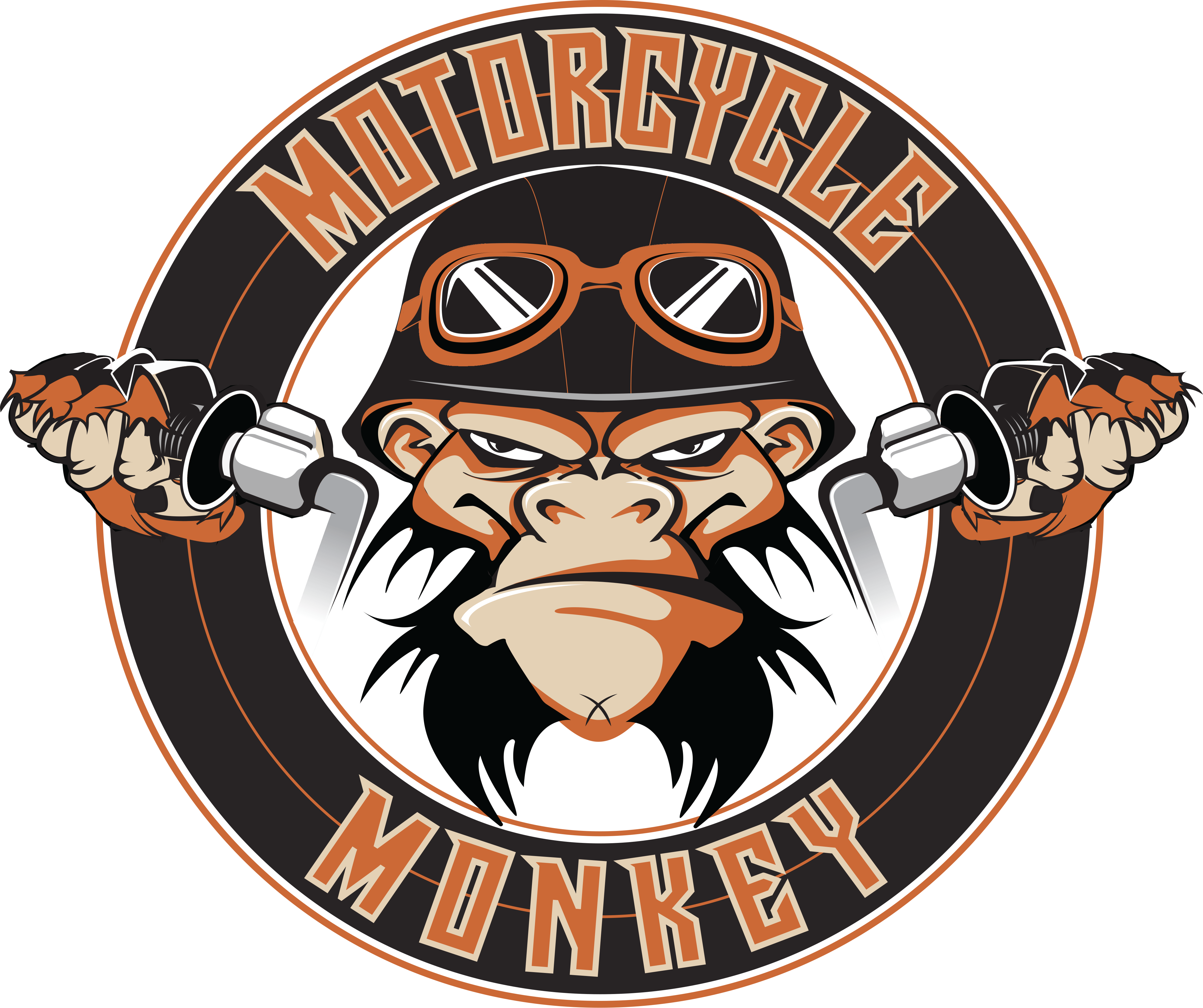 Monkey Motorcycle Logo (4394x3682), Png Download