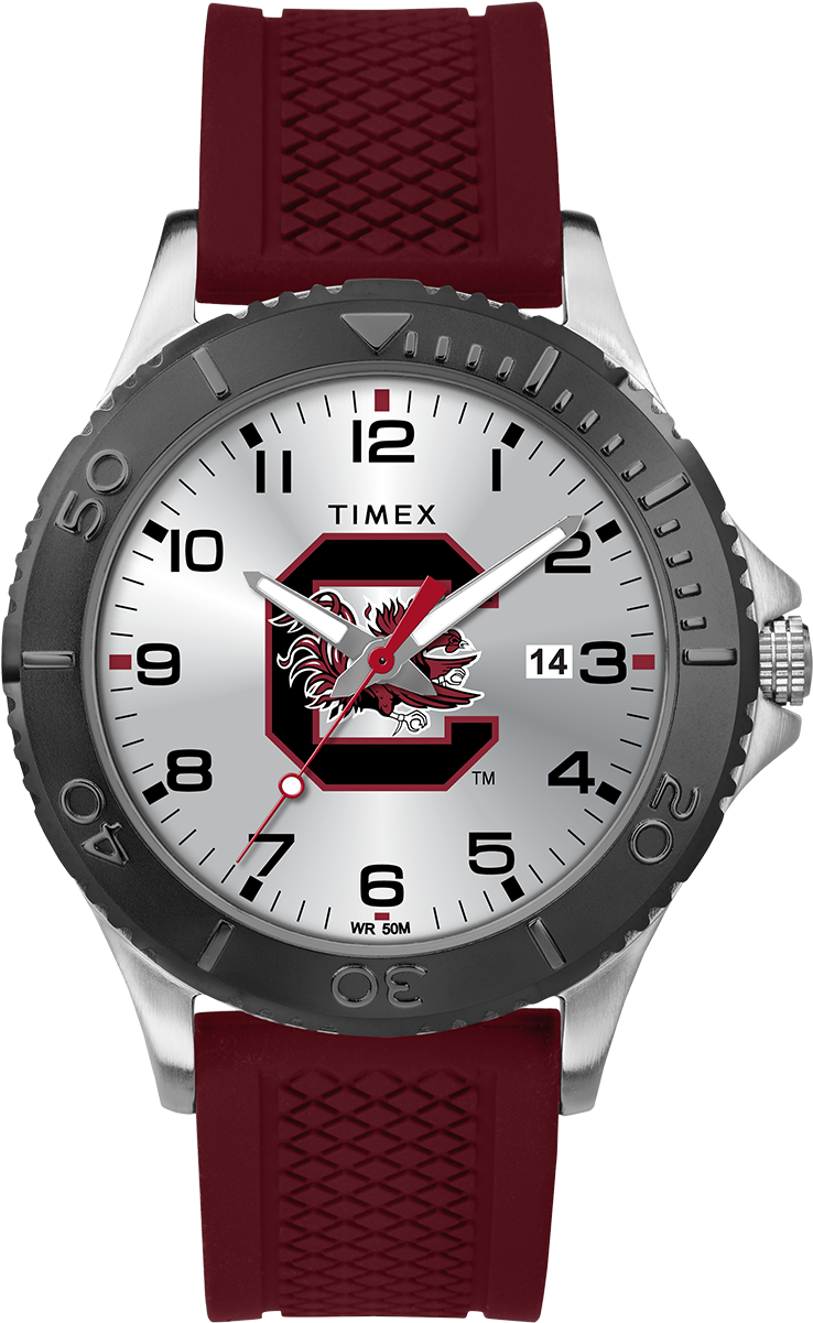 Gamer Crimson South Carolina Gamecocks - Timex Men's Quartz Watch With Black Dial Analogue Display (1000x1200), Png Download