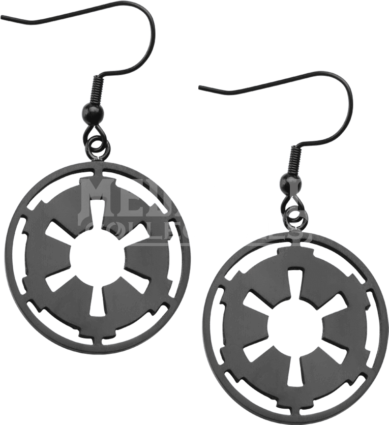 Galactic Empire Symbol Black Dangle Earrings - Disneyland Carbon Freeze Me (850x850), Png Download