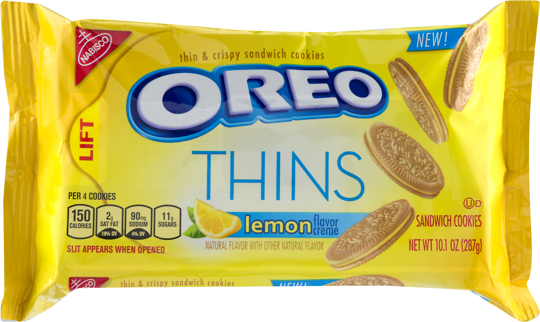 Nabisco Oreo Thins Lemon Creme Sandwich Cookies, - Nabisco Oreo Thins Lemon Creme Sandwich Cookies - 10.1 (1800x1800), Png Download