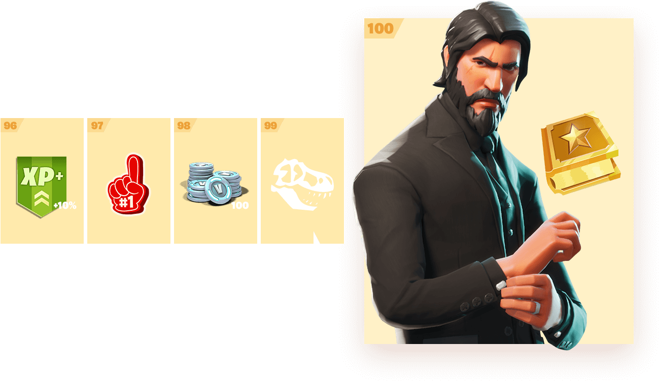 John Wick Fortnite Battle Royale Transparent Pictures - Fortnite Battle Pass Book (1676x759), Png Download