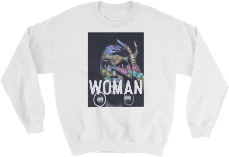 Woman Whte - Long-sleeved T-shirt (1000x1000), Png Download