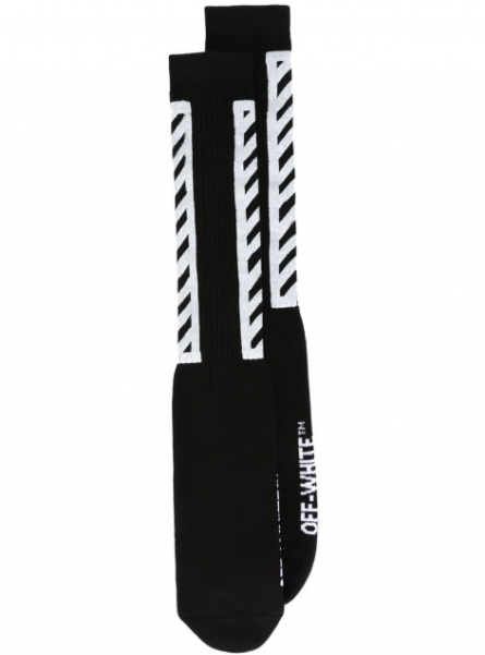 Off White Crew Socks - Off White Socks Black (600x600), Png Download