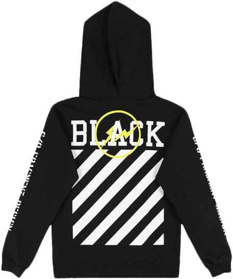 Off White Striped Logo Print White Sweatshirt - Off White X Fragment Design (595x595), Png Download