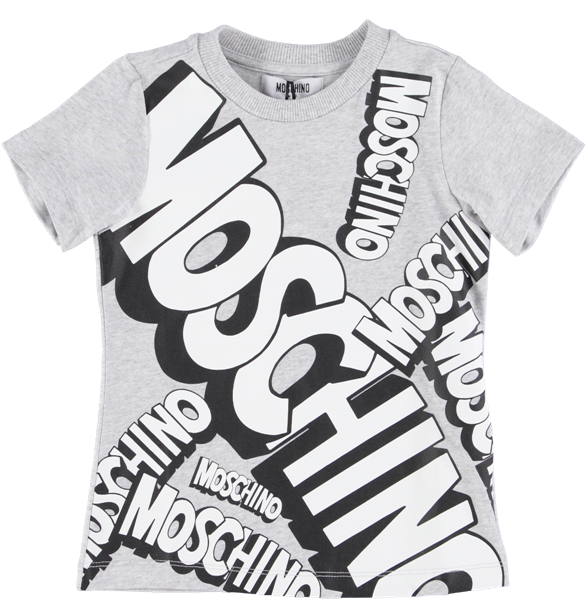 Logo Print Top Grey , Black & White - Moschino Kid Boy 3-8 Years T-shirt Yellow 5 100% Cotton (600x600), Png Download