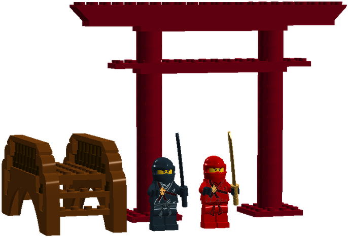 Ninjago Bridge Battle - Torii (1500x900), Png Download