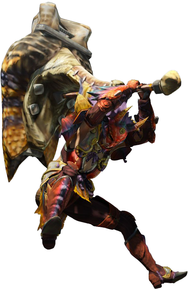 Monsterhunter Marteau - Monster Hunter Hammer User (672x960), Png Download